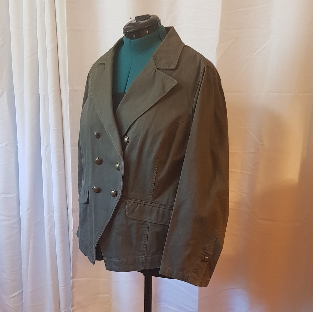 WhoWhatWear Army Olive Green Dbl Breasted blazer
